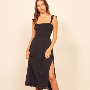 Reformation Siesta Black Midi Dress Size XS